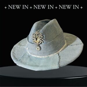 Chic Denim Hat with Silver Accent